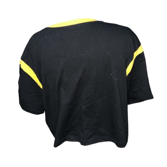 Harry Potter Hogwarts Black & Yellow Cropped T-Shirt XXXL - Picture 2 of 8